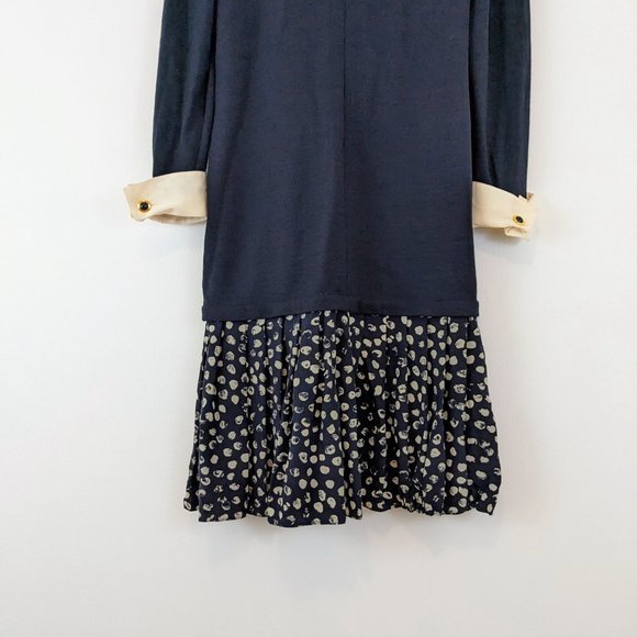 Vintage Louis Feraud Wool Silk Ruffle Shift Dress - Picture 5 of 13